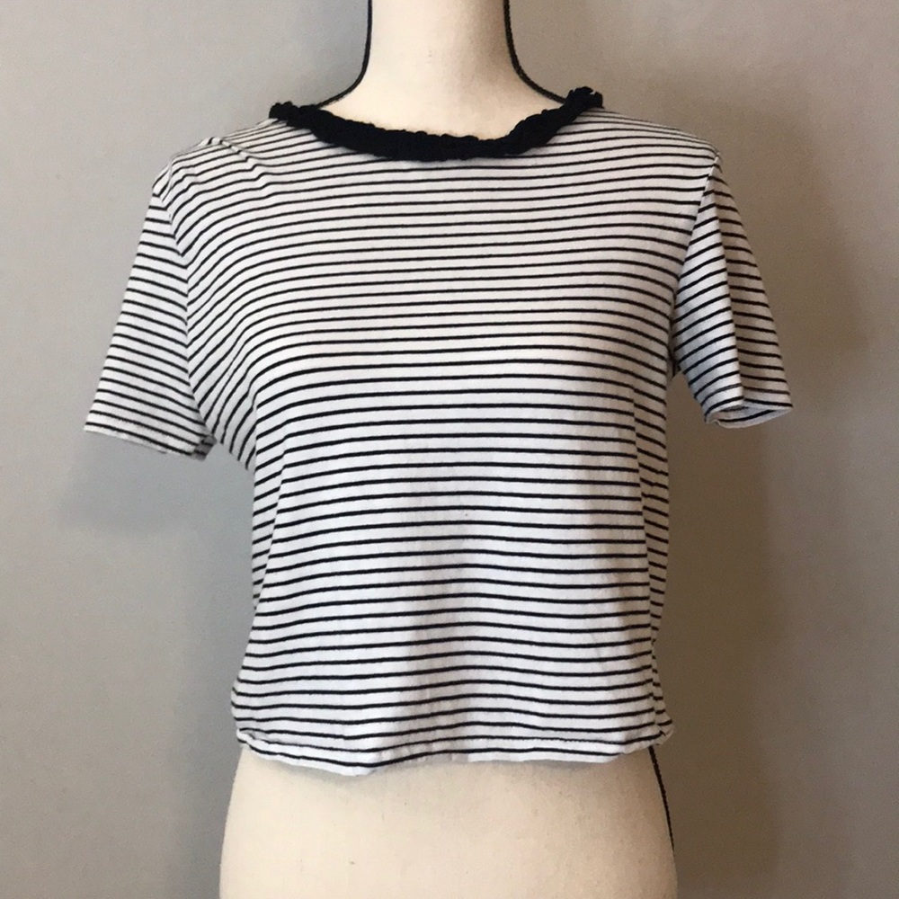 Zara Cropped Striped T-shirt